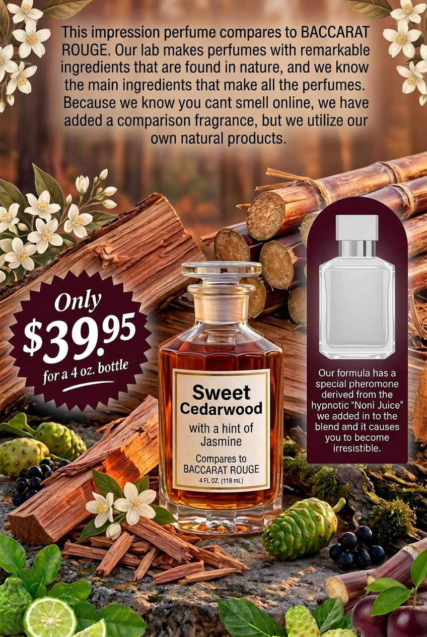 Sweet Cedarwood Cologne Unisex compare to Baccarat